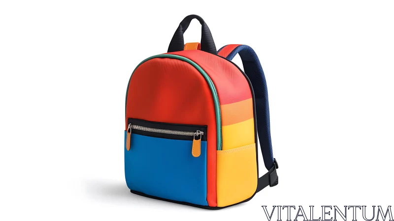 Chromatic block backpack in minimalist studio product shot.
