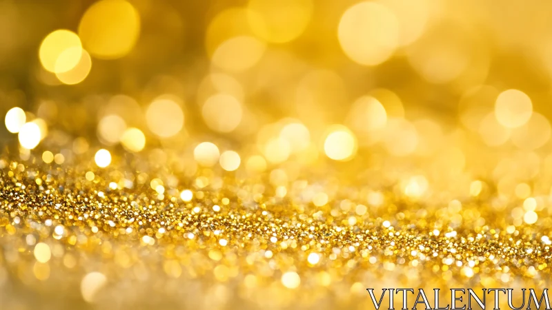 Glittering gold bokeh surface under radiant studio light.