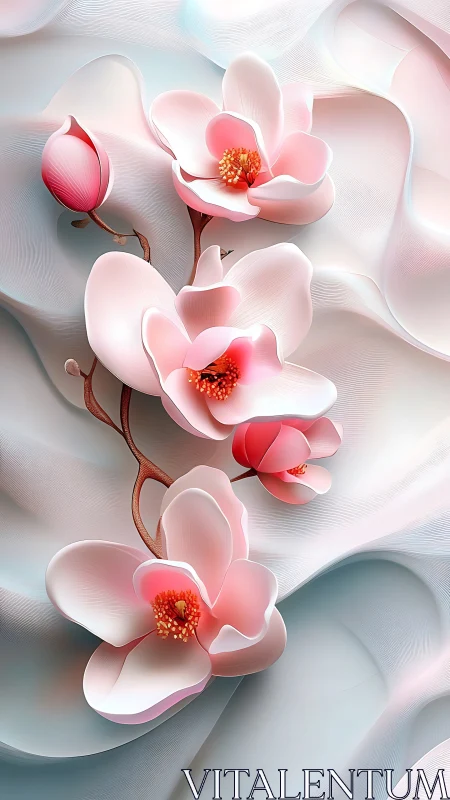 Digital Orchid Study: Rendered Botanical Elegance.