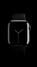 Minimalist black smartwatch with edge-lit glass and analog dial