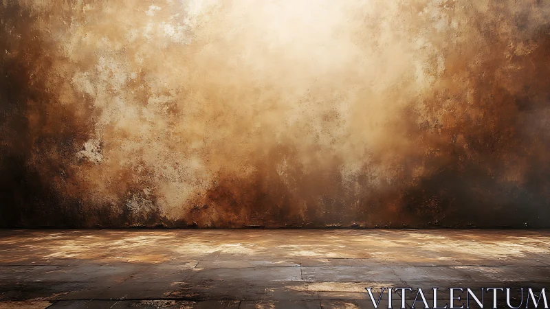 Textured ochre studio backdrop forms a warm staged environment