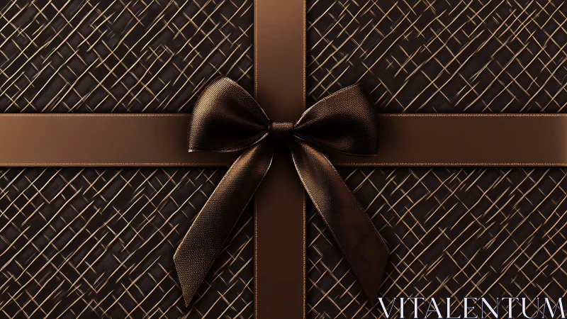 Luxurious bronze gift box glows with elegant geometric texture