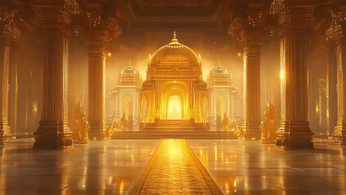 Golden temple breathes light into a cathedral of dreams