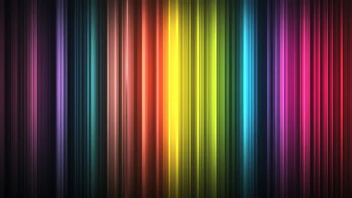 Chromatic light columns with vertical gradient spectrum bands.