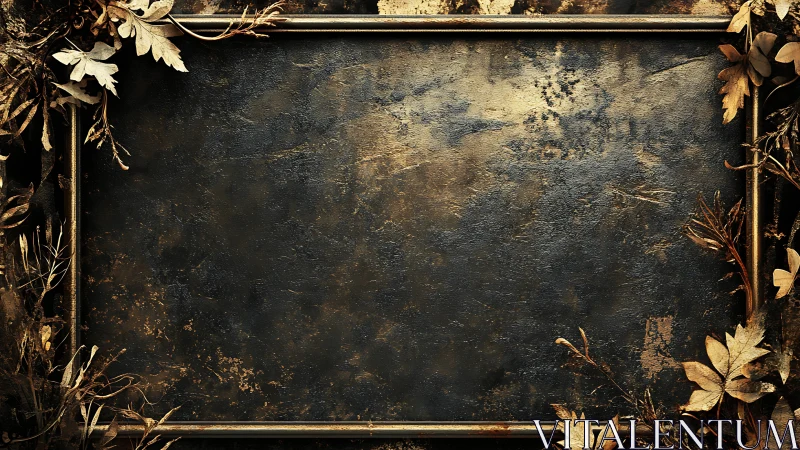 Weathered dark frame waits to cradle vintage autumn memories