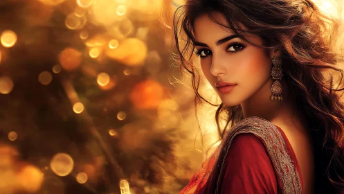 Golden evening portrait glows with warm, graceful beauty