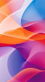 Multicolor translucent waves form layered abstract gradient field