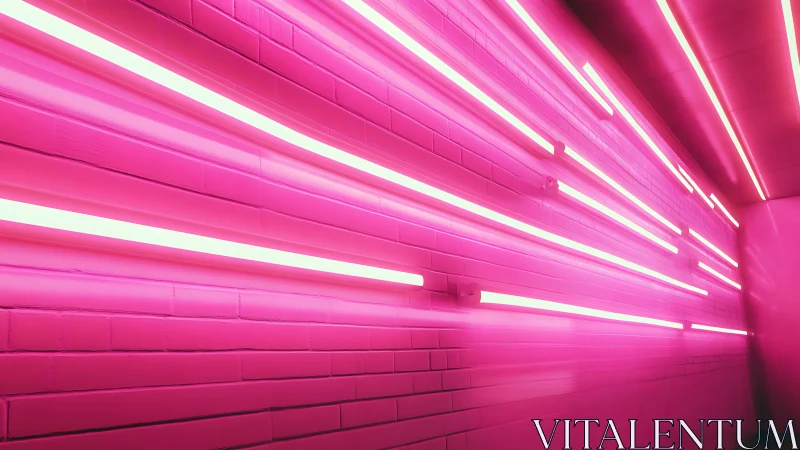 Neon runway of electric pink light slicing through space.