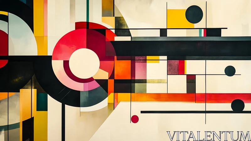 Geometric color fields intersect bold linear rhythms.