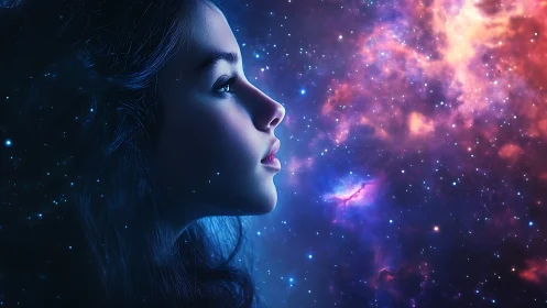 Star-dusted dreamer listening to the quiet heartbeat of galaxies.