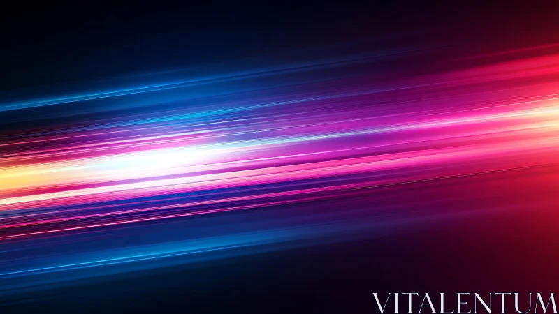 Diagonal neon light trails render dynamic chromatic motion