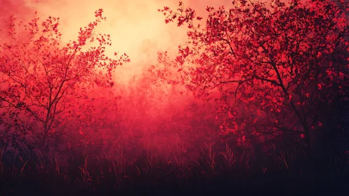 Crimson Twilight Forest Glow.