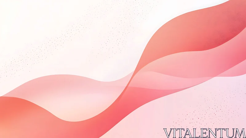 Coral gradient waves flow across minimalist white field.