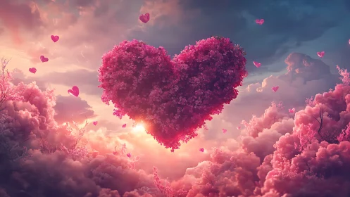 Volumetric Heart Cloud Formation With Particle Dispersion and Atmospheric Gradient