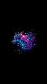 Canine profile rendered in nebula-like color dispersion.