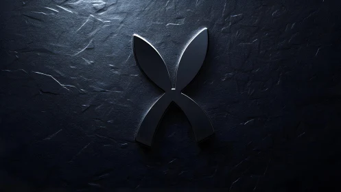 Sleek metallic X chromosome symbol on textured dark background.