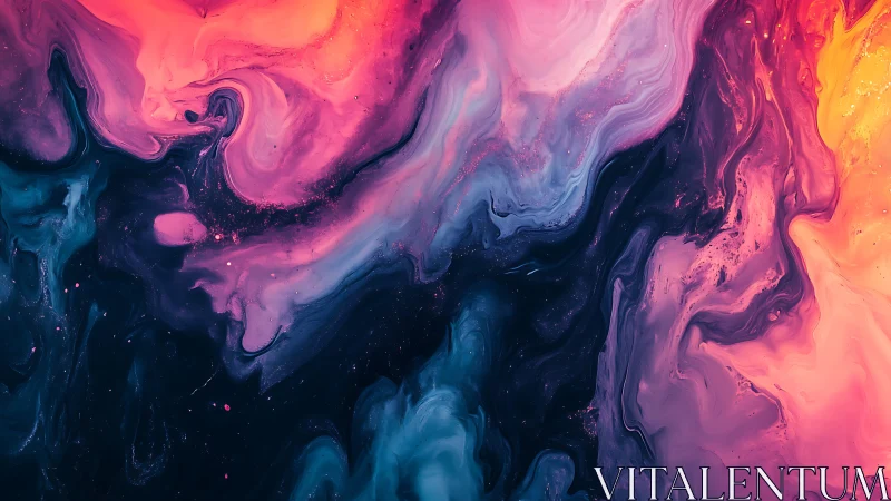 Nebulous tides of neon cosmos swirling in liquid twilight.