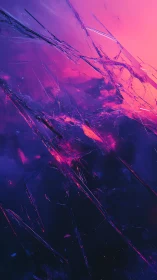 Neon shards drifting through a dreamy cosmic twilight sky.