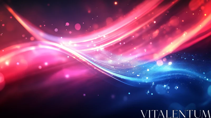 Neon light waves flow across vibrant cosmic gradient.