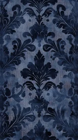 Dark blue damask pattern evokes vintage luxury ambiance