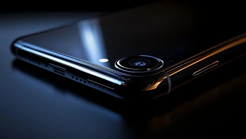 Smartphone rear camera module shown in extreme close detail