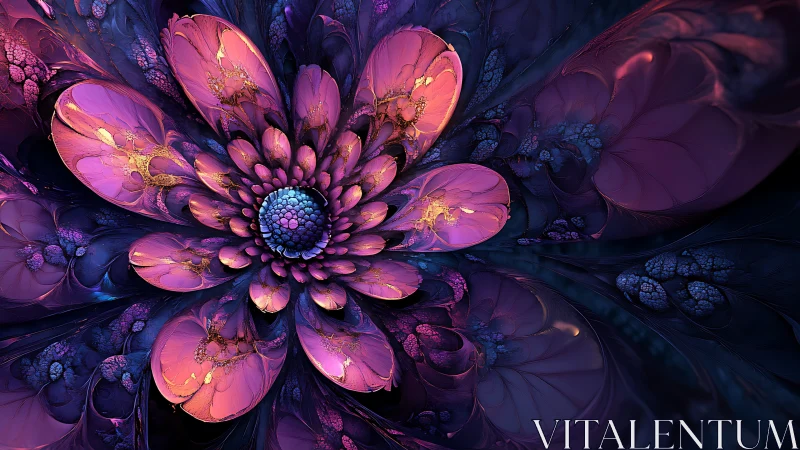 Fractal blossom construction in luminous digital painting bloom.