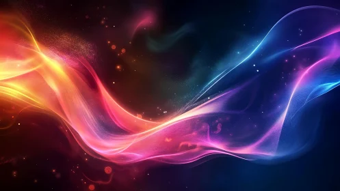 Chromatic energy ribbons flow through cosmic gradient field.