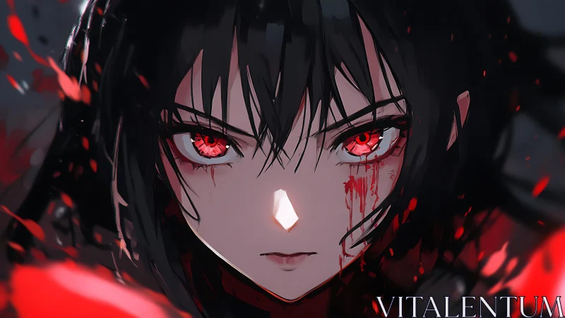 Crimson-eyed avenger rises in a storm of burning embers.