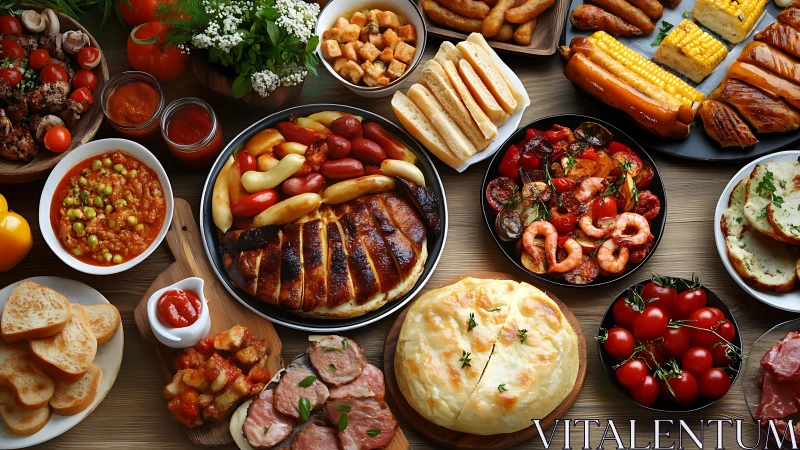 Colorful grilled feast showcases vibrant summer comfort foods.