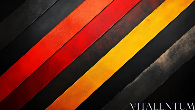 Warm diagonal stripes of red, yellow, and orange glow.