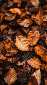 Dry brown leaves in dense overlapping ground coverage.