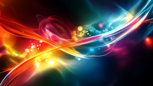 Spectral light ribbons form dynamic arcs over dark gradient field