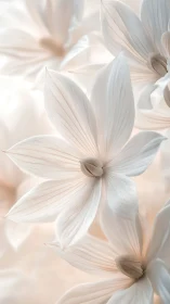 Delicate White Flowers Bloom in Serene Softness