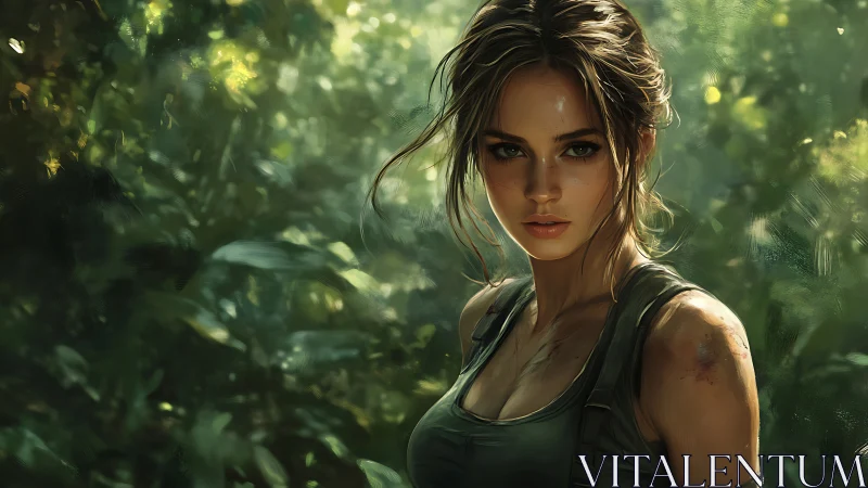 Jungle light crowns the fierce explorer with quiet fire