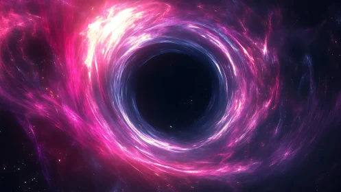 Cosmic vortex glows with swirling pink nebula light
