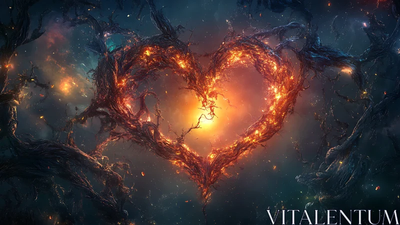 Blazing Heart Portal Emerging from Cosmic Void