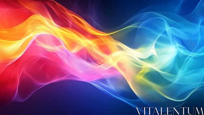 Vibrant flowing light waves in neon gradient spectrum.