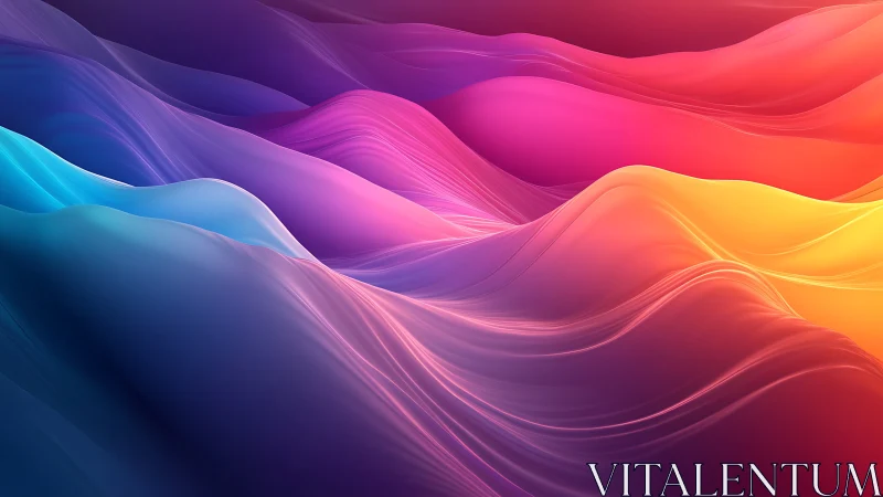 Chromatic gradient waves form abstract luminous topography