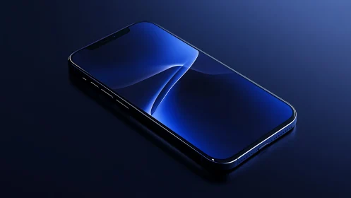 Sapphire Intelligence: Dimensional Smartphone in Neon Glow.