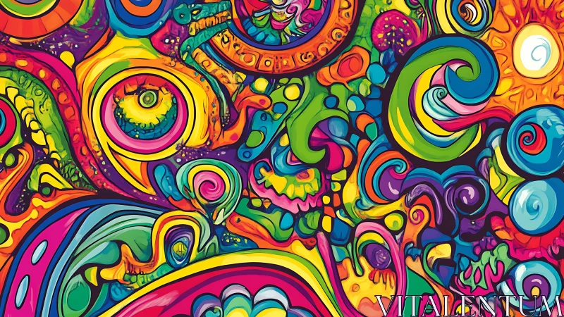 Colorful swirling abstract patterns invite playful imagination