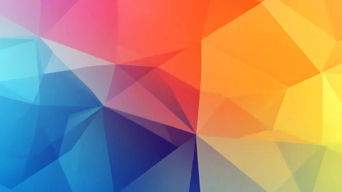 Colorful low-poly sunrise blending warm and cool light.