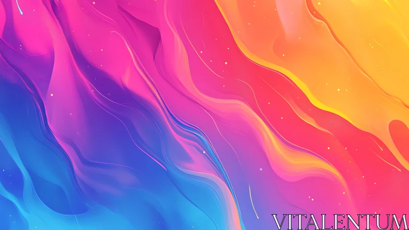 Glowing rainbow waves flowing in soft, dreamy color layers.
