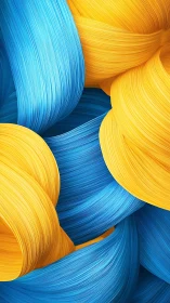 Sunlit blue and gold ribbons swirling in soft motion.