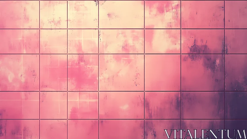 Textured pink tiled wall shows subtle grunge gradient shading