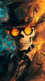 Thermally bifurcated skull gentleman in incandescent lenses.