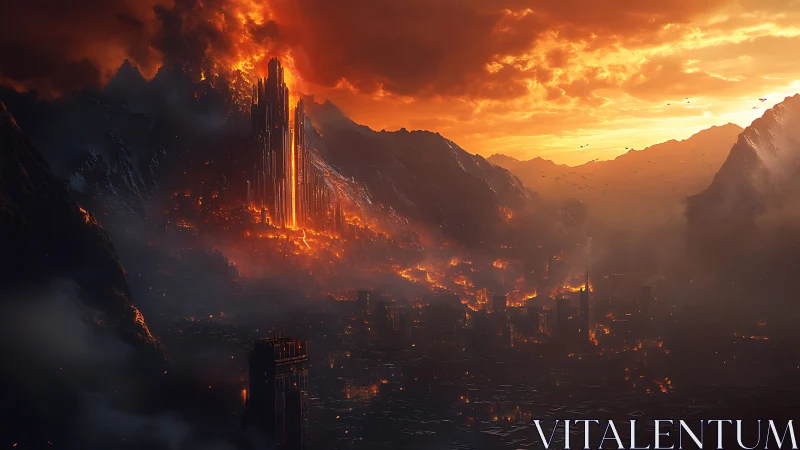 Breathtaking Volcanic City Ablaze.