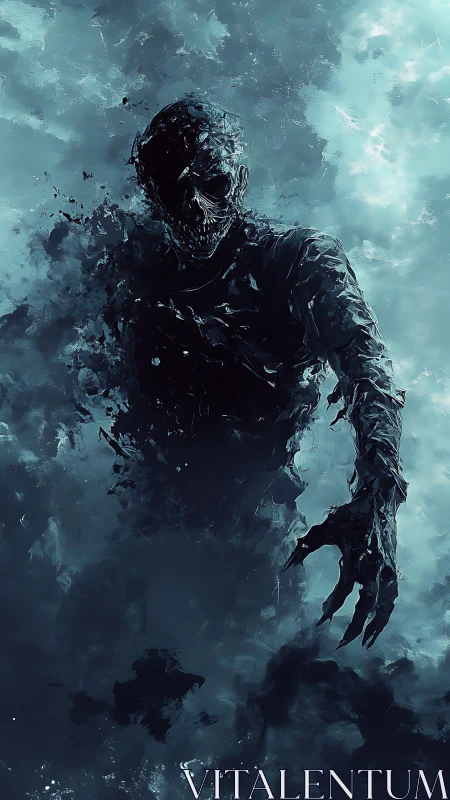 Shattered Wraith Rising From Frozen Midnight Fog.