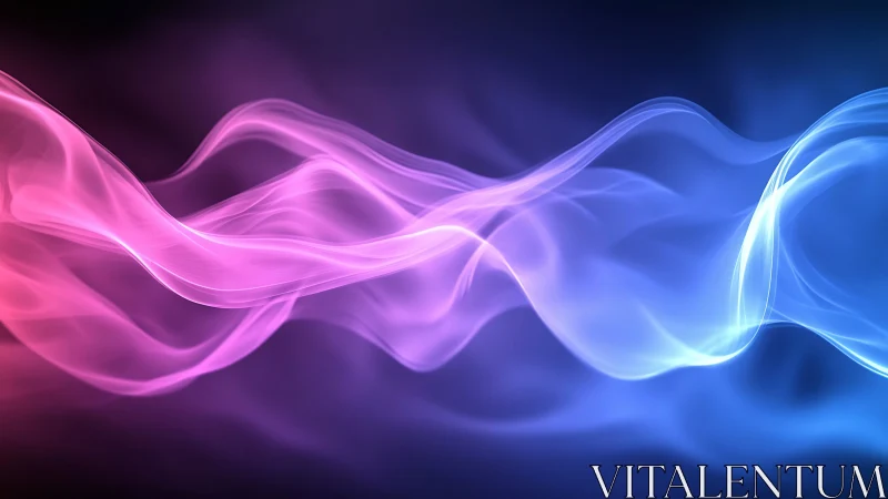 Neon light waves flow across a glowing abstract gradient field.