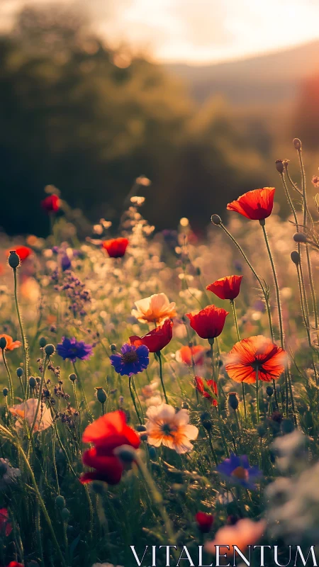 Wild Flower Field at Golden Hour