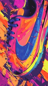 Neon sprint shoe surfs a blazing tide of liquid color